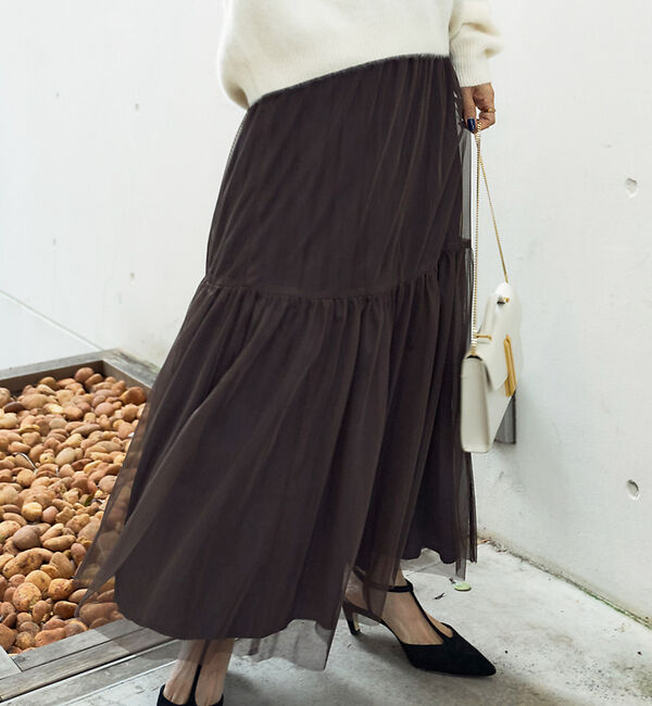 Rouge vif「リバーシブル２WAYチュールスカート」|スカート|