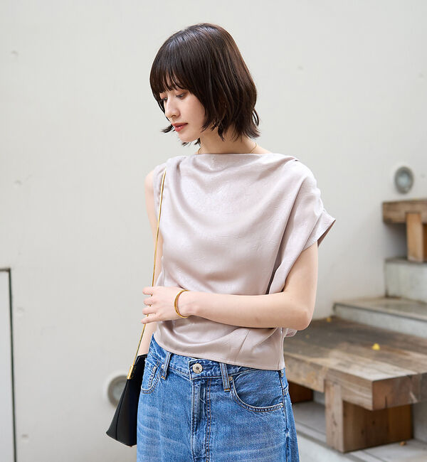 Rouge vif「【一部店舗限定】アシメドレープブラウス」|シャツ・ブラウス|