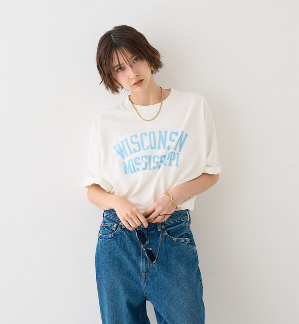 Rouge vif「【REMI RELIEF レミレリーフ】別注TEE WISCONSI ロゴTシャ」|Tシャツ・カットソー|