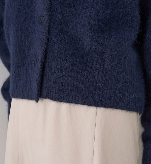 Rouge vif「フォックスウールクルーネッククルミ釦カーディガン」|カーディガン|