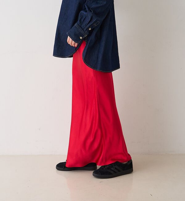 Rouge vif「サテンマーメイドイージーロングスカート【予約】」|スカート|