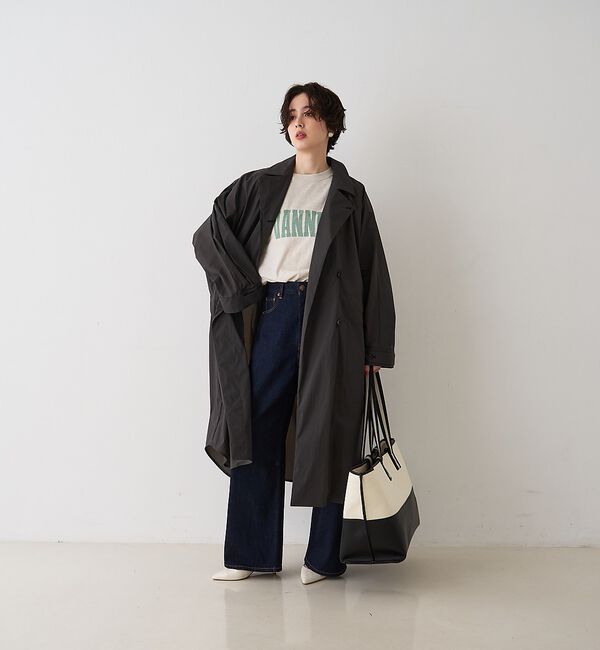 Rouge vif「NEWクリスピー撥水ライトロングコート【予約】」|ステンカラーコート|