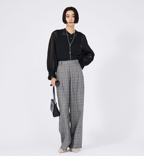 qualite「【セットアップ対応】リネングレンチェックパンツ」|その他|