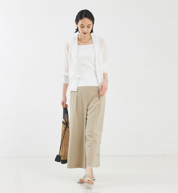 qualite「【アンサンブル対応】シアーコットンハイゲージカーデ」|カーディガン|