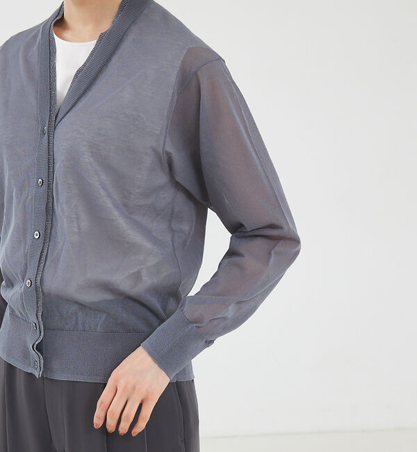 qualite「【アンサンブル対応】シアーコットンハイゲージカーデ」|カーディガン|