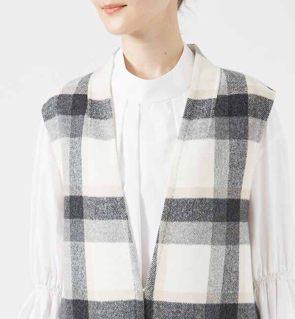 qualite「チェックダブルフェイスジレ」|その他|