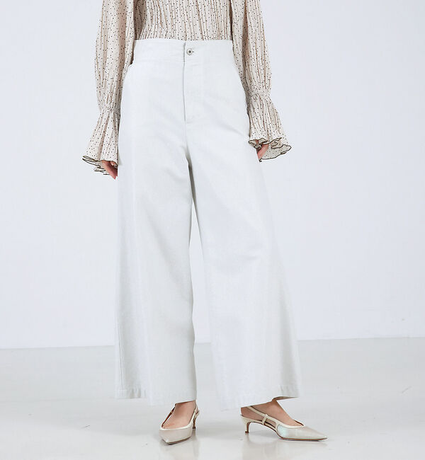 qualite「ワイドフレアーラメデニム」|デニム|