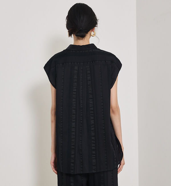 qualite「【セットアップ対応】キュプラストライプスキッパーシャツ」|シャツ・ブラウス|