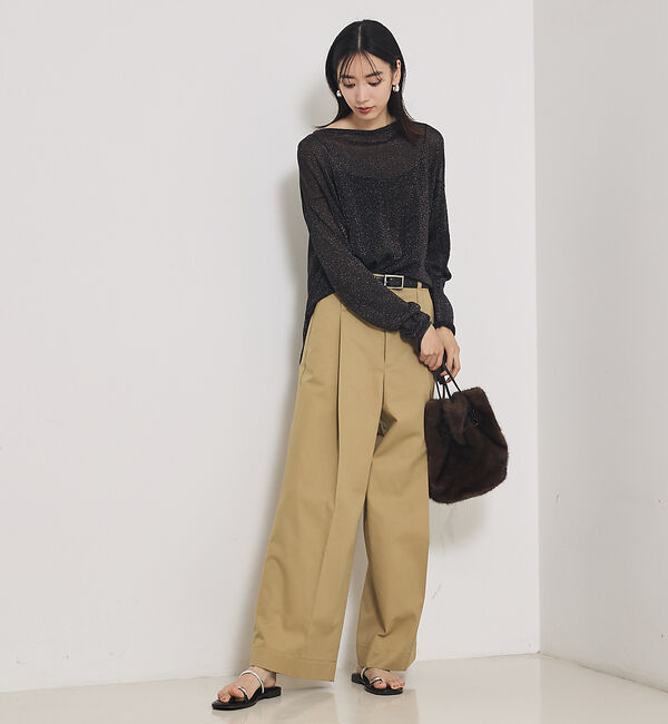 qualite「TCツイルWループタックワイドパンツ」|その他|