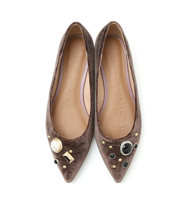 AU BANNISTER「アシンメトリービジューフラットパンプス」|パンプス|