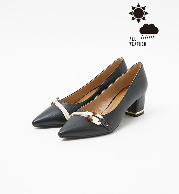 AU BANNISTER「【晴雨兼用】モチーフメタルラインパンプス」|レインシューズ|ブラック