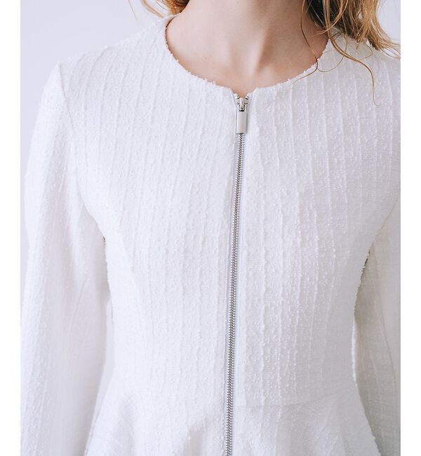 SELFIST「ペプラムカットツイードジャケット【予約】」|ノーカラージャケット|