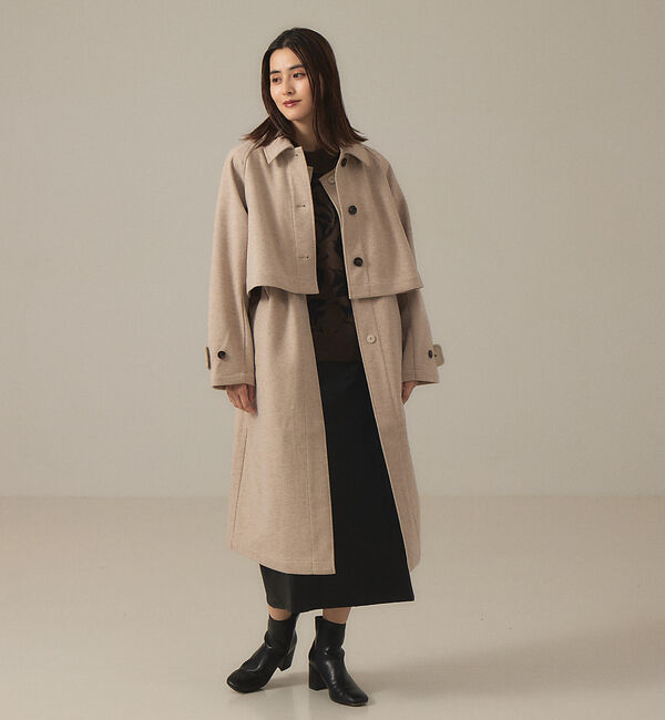 abahouse mavie「【マルチWAY】ジャージーメルトンステンカラーコート」|ステンカラーコート|