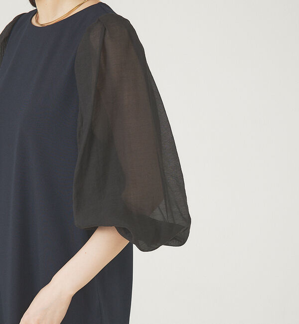 abahouse mavie「【エニデイカセット】シアー袖切替ワンピース」|ワンピース|