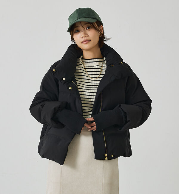 abahouse mavie「【WEB Domani掲載】袖リブシームレススタンドダウン/ロングセラー/定番/」|ダウン|