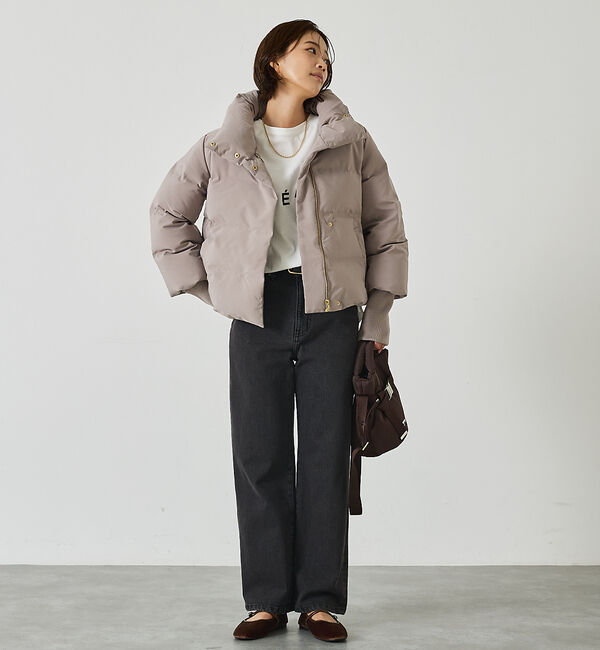 abahouse mavie「【WEB Domani掲載】袖リブシームレススタンドダウン/ロングセラー/定番/」|ダウン|