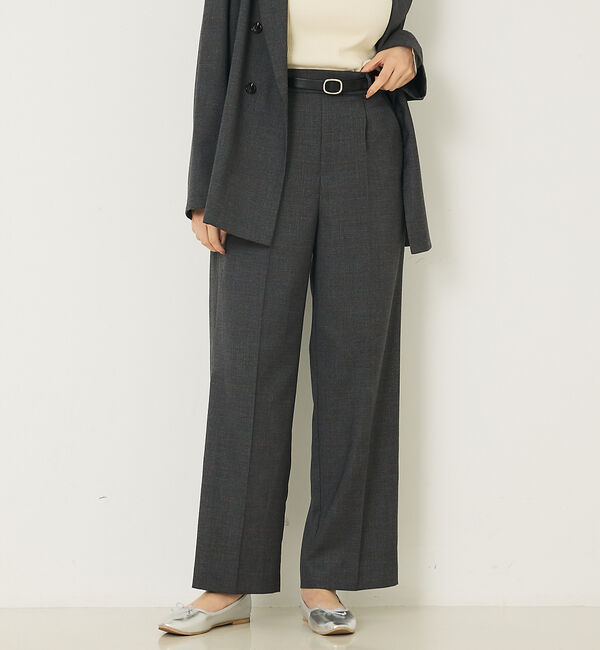 abahouse mavie「【セットアップ対応】グレンチェックセミワイドパンツ」|その他|