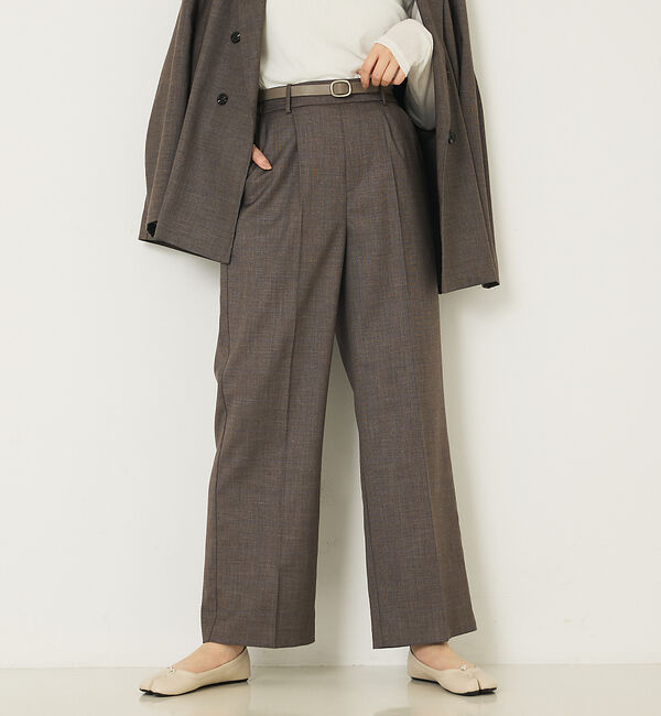 abahouse mavie「【セットアップ対応】グレンチェックセミワイドパンツ」|その他|