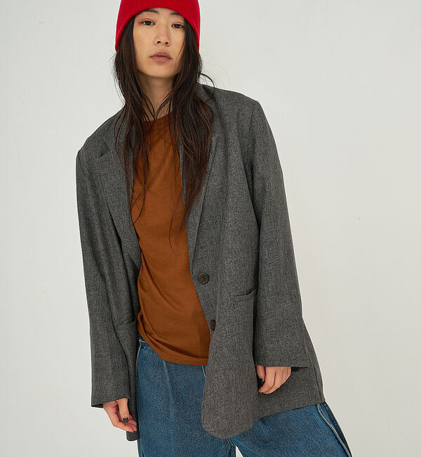 NOMINE「【ユニセックス】オーバーサイズ シャーク テーラードジャケット」|テーラードジャケット|グレー