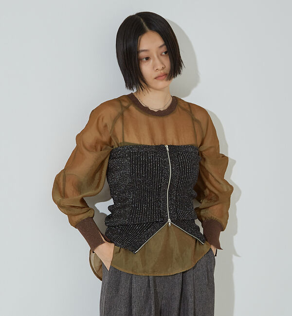 NOMINE「マルチWAY ニット ZIP ビスチエ」|その他|