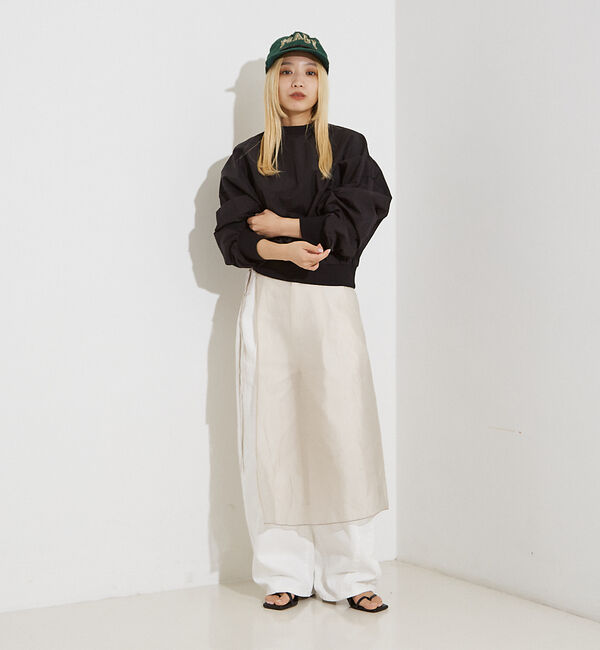 NOMINE「タック ボリューム デニムパンツ」|デニム|