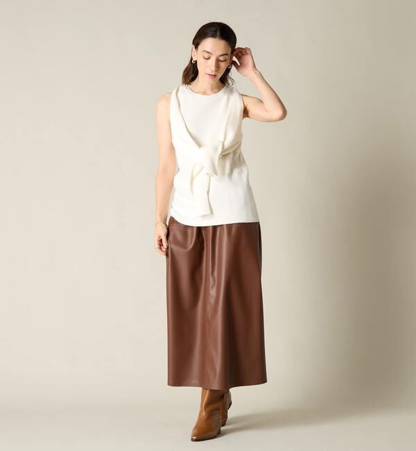 Liesse「レザー調セミフレアスカート」|スカート|