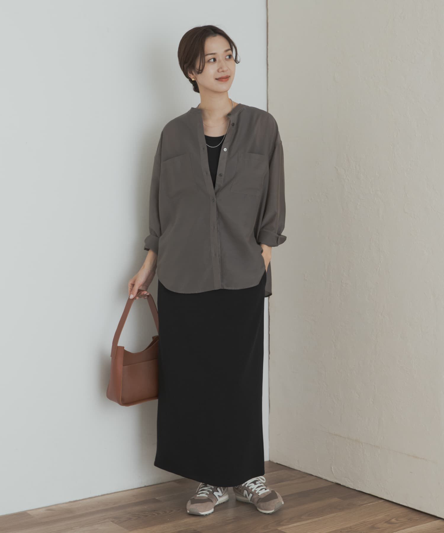 URBAN RESEARCH DOORS「シアーバンドカラーシャツ」|シャツ・ブラウス|