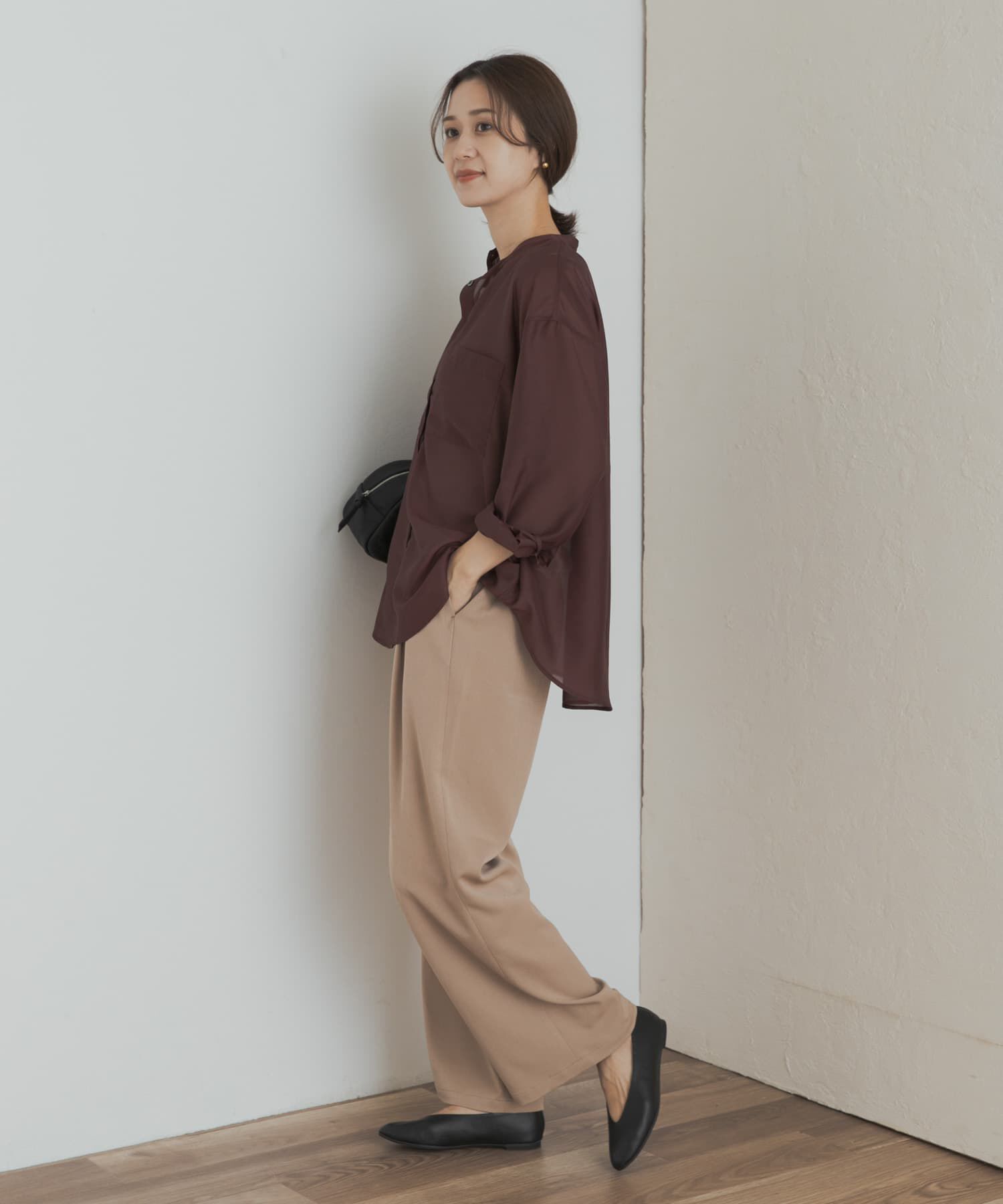 URBAN RESEARCH DOORS「シアーバンドカラーシャツ」|シャツ・ブラウス|