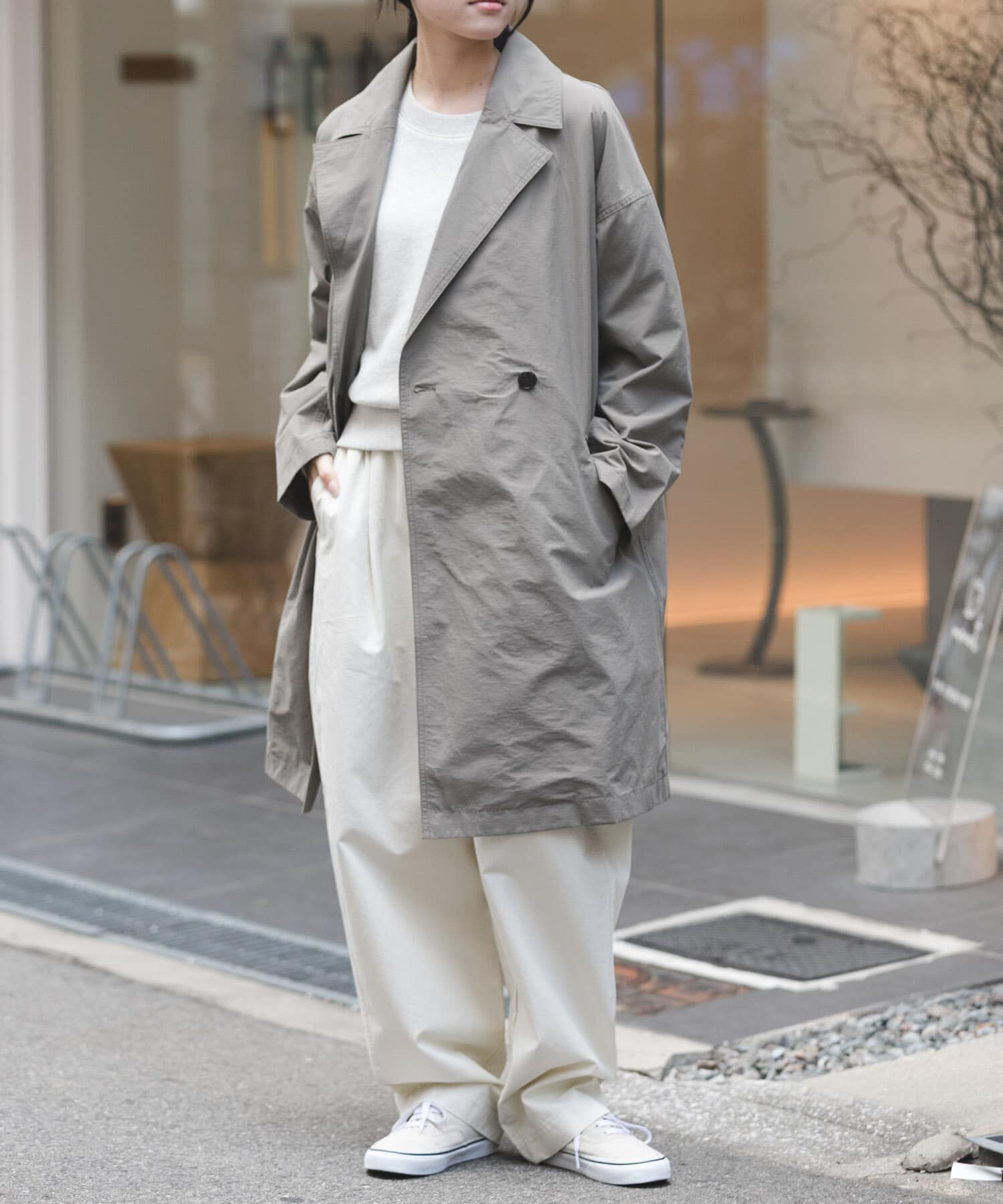 URBAN RESEARCH DOORS「FORK&SPOON　オーバーライトミドルコート」|ノーカラーコート|