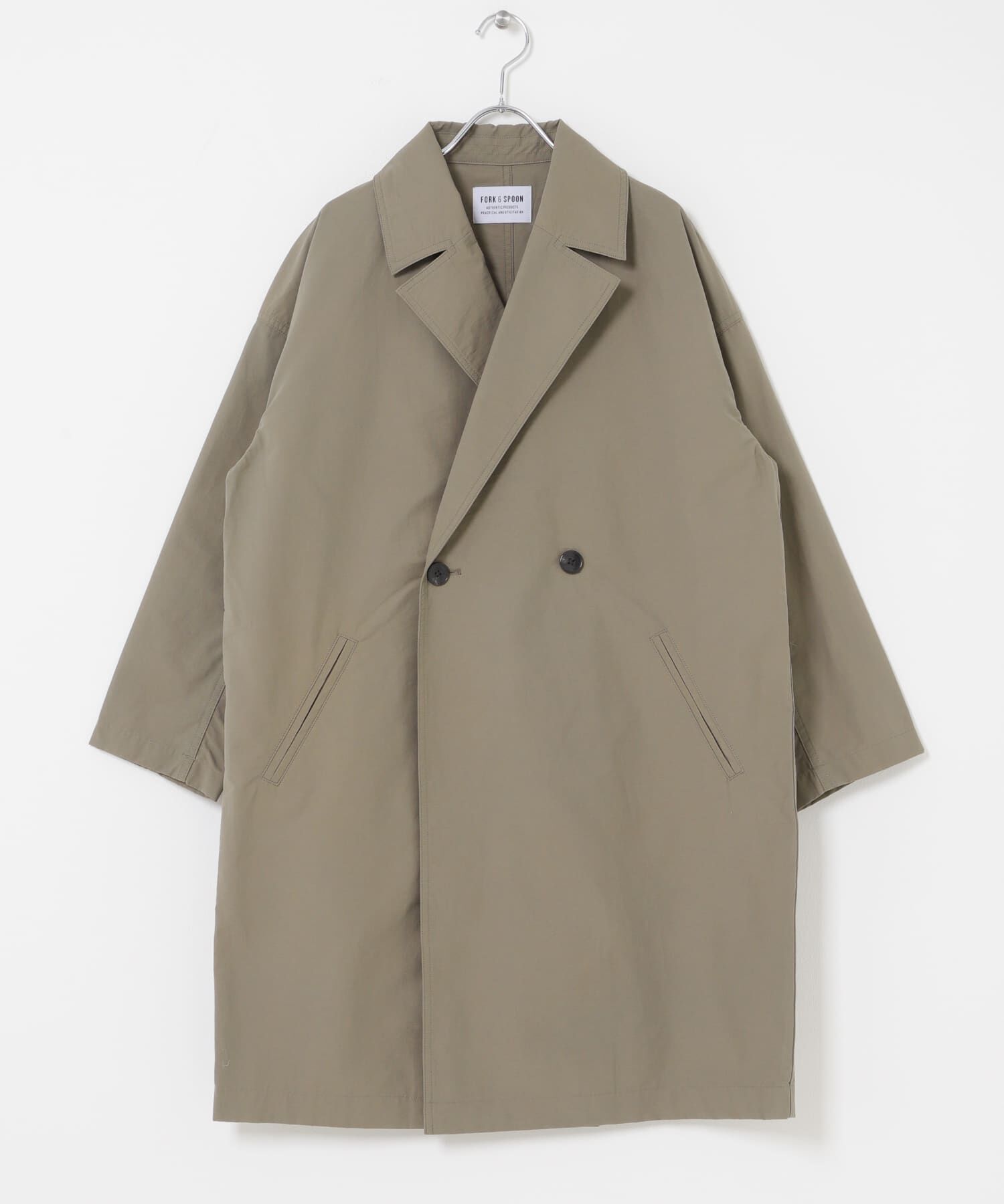 URBAN RESEARCH DOORS「FORK&SPOON　オーバーライトミドルコート」|ノーカラーコート|