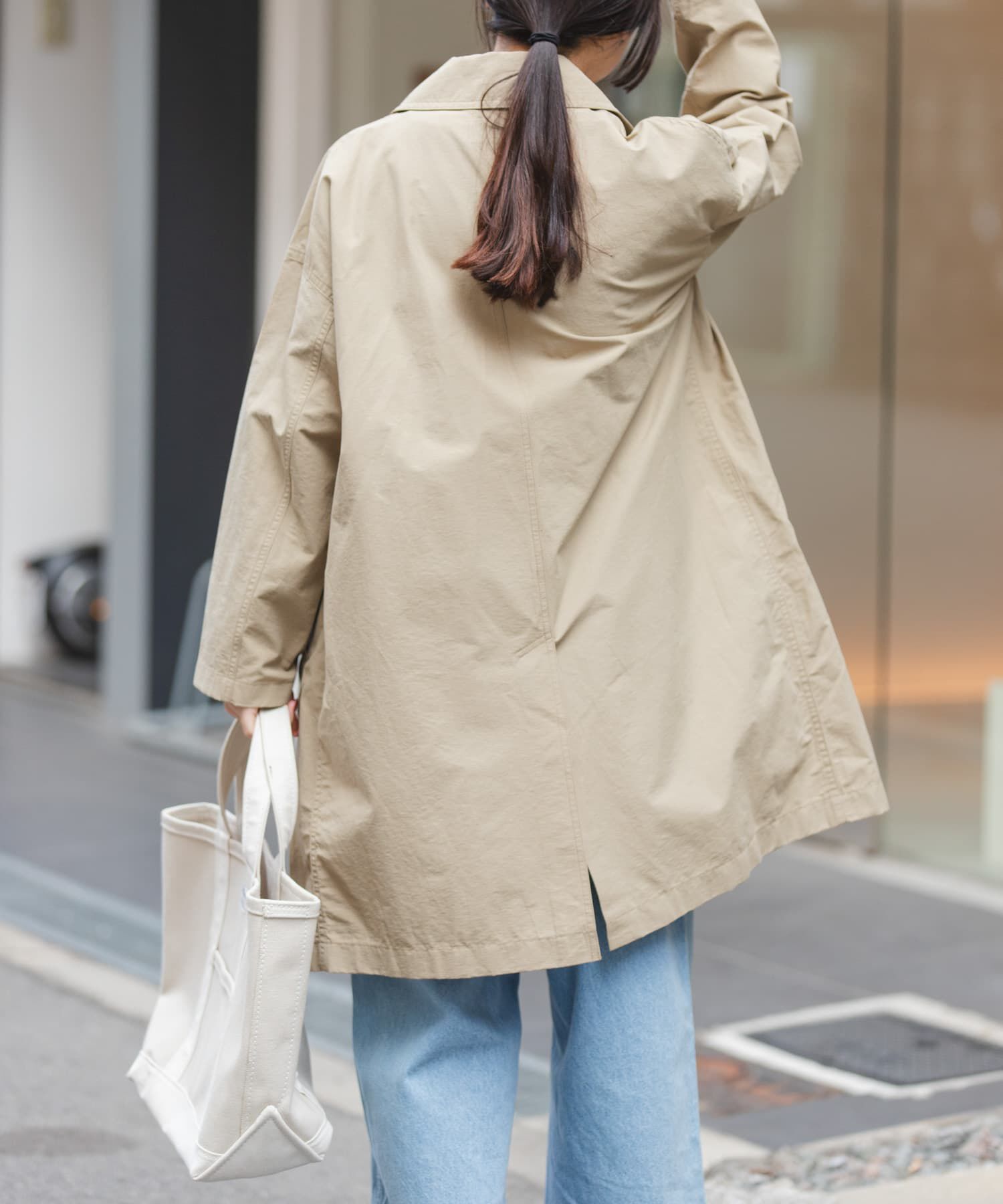 URBAN RESEARCH DOORS「FORK&SPOON　オーバーライトミドルコート」|ノーカラーコート|