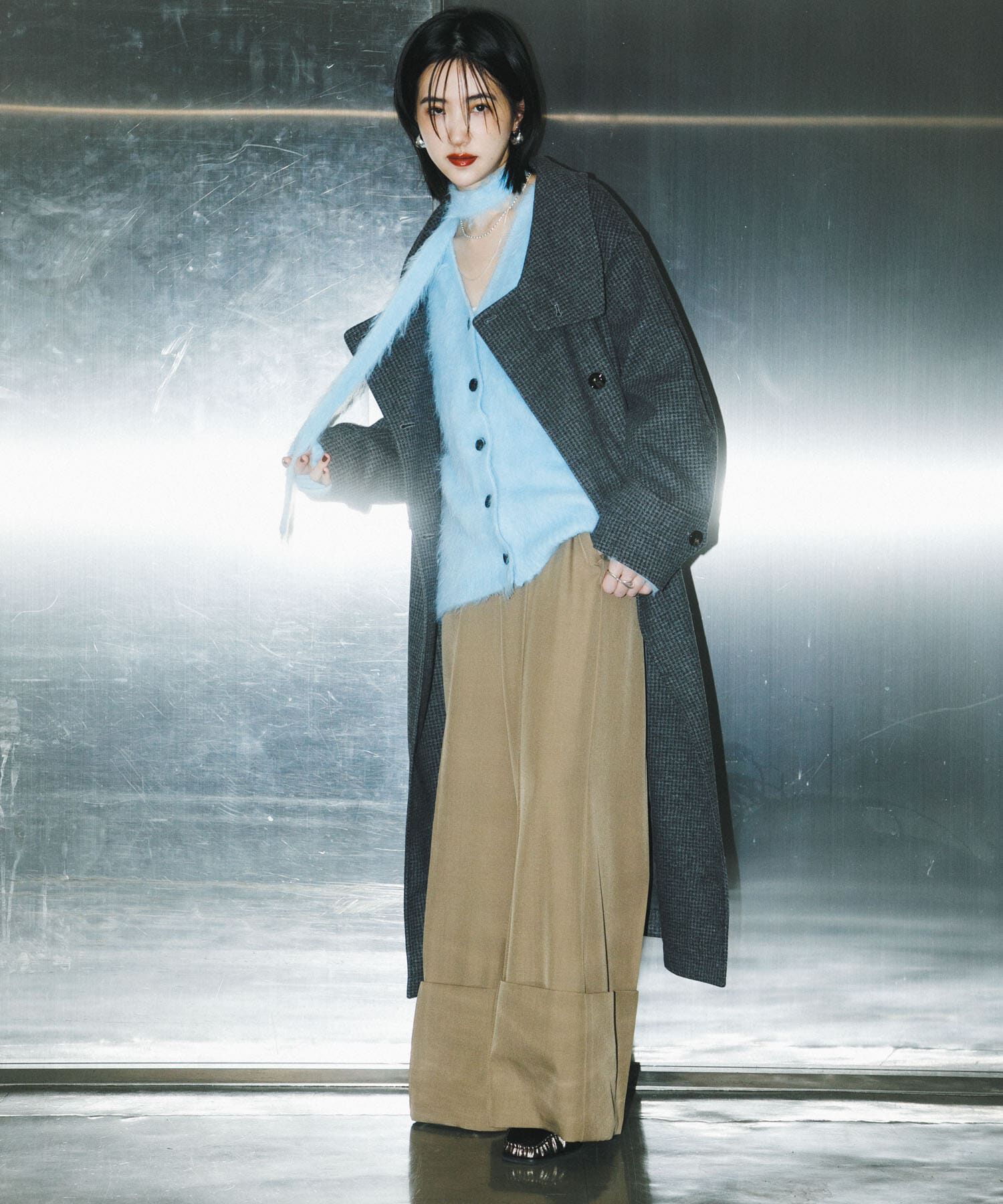 SENSE OF PLACE by URBAN RESEARCH「スタンドカラーロングコート」|ノーカラーコート|