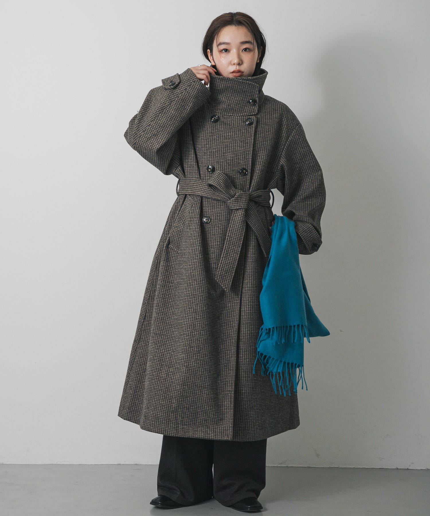 SENSE OF PLACE by URBAN RESEARCH「スタンドカラーロングコート」|ノーカラーコート|