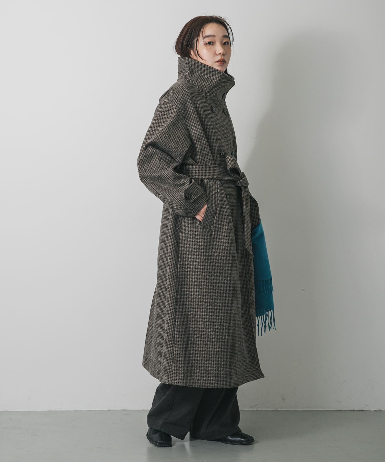 SENSE OF PLACE by URBAN RESEARCH「スタンドカラーロングコート」|ノーカラーコート|