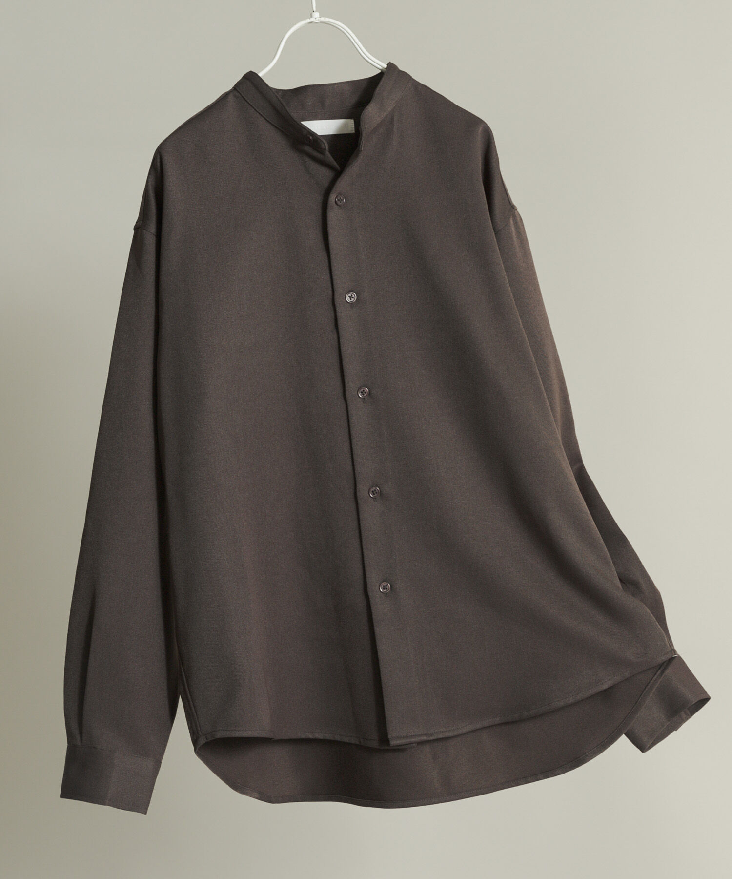 SENSE OF PLACE by URBAN RESEARCH「ウールライクバンドカラールーズシャツ」|シャツ・ブラウス|チャコールグレー