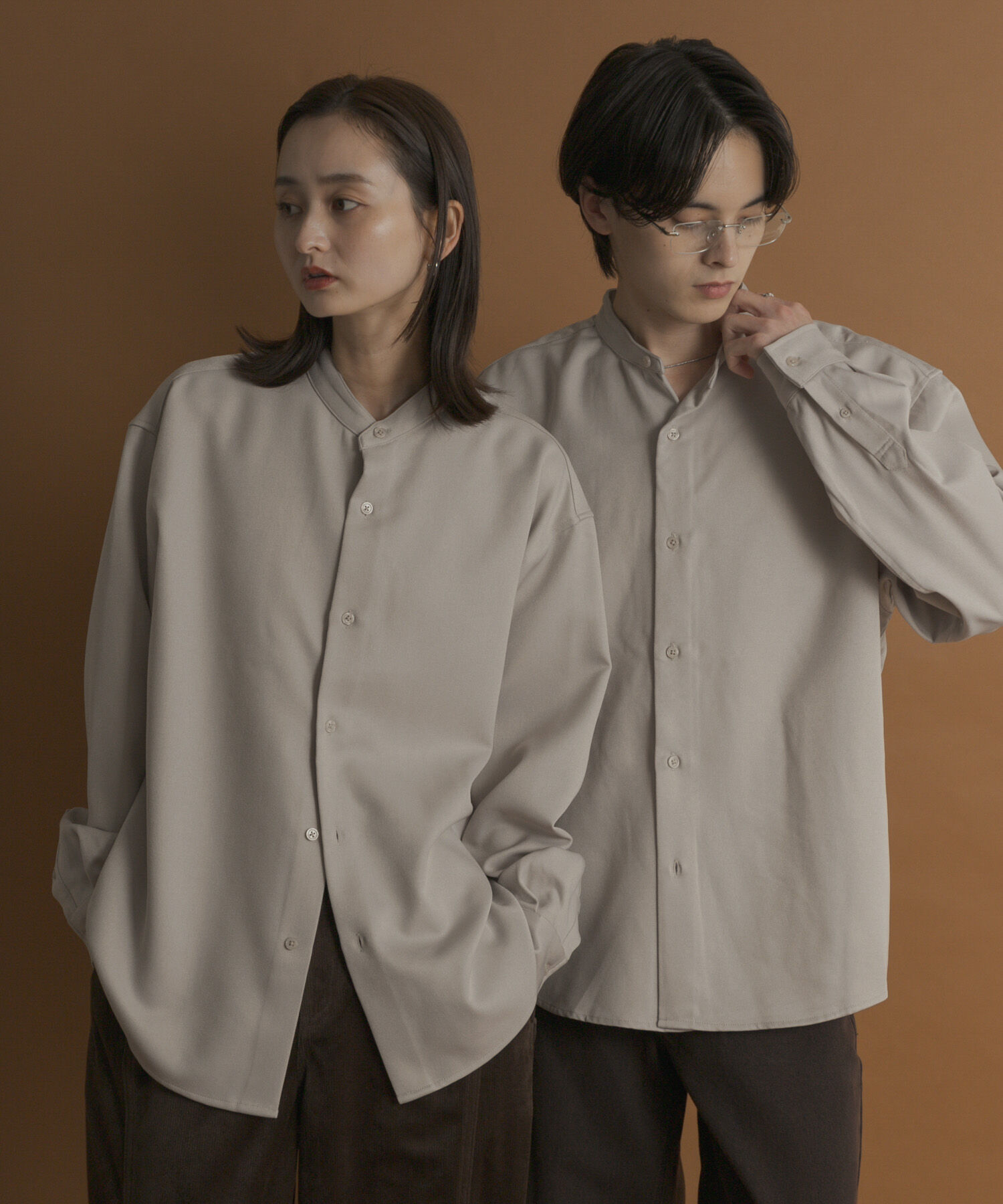 SENSE OF PLACE by URBAN RESEARCH「ウールライクバンドカラールーズシャツ」|シャツ・ブラウス|