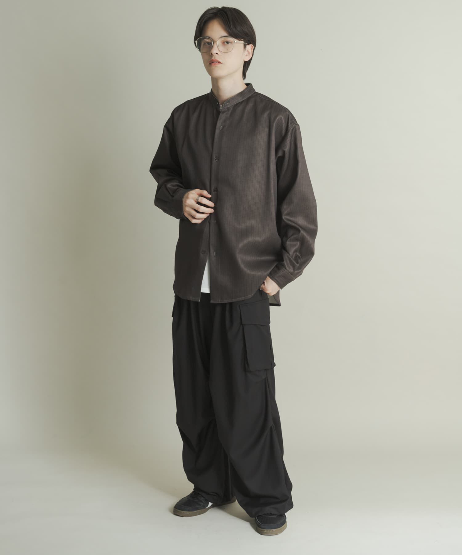 SENSE OF PLACE by URBAN RESEARCH「ウールライクバンドカラールーズシャツ」|シャツ・ブラウス|