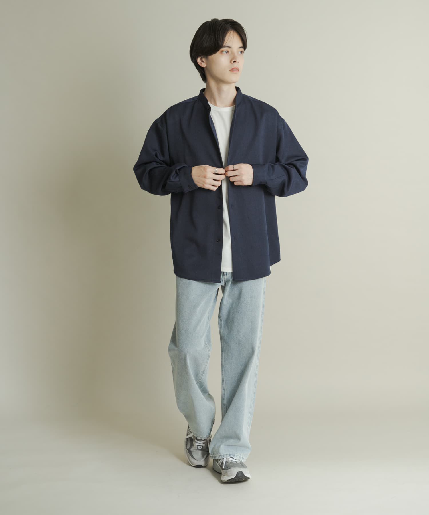 SENSE OF PLACE by URBAN RESEARCH「ウールライクバンドカラールーズシャツ」|シャツ・ブラウス|