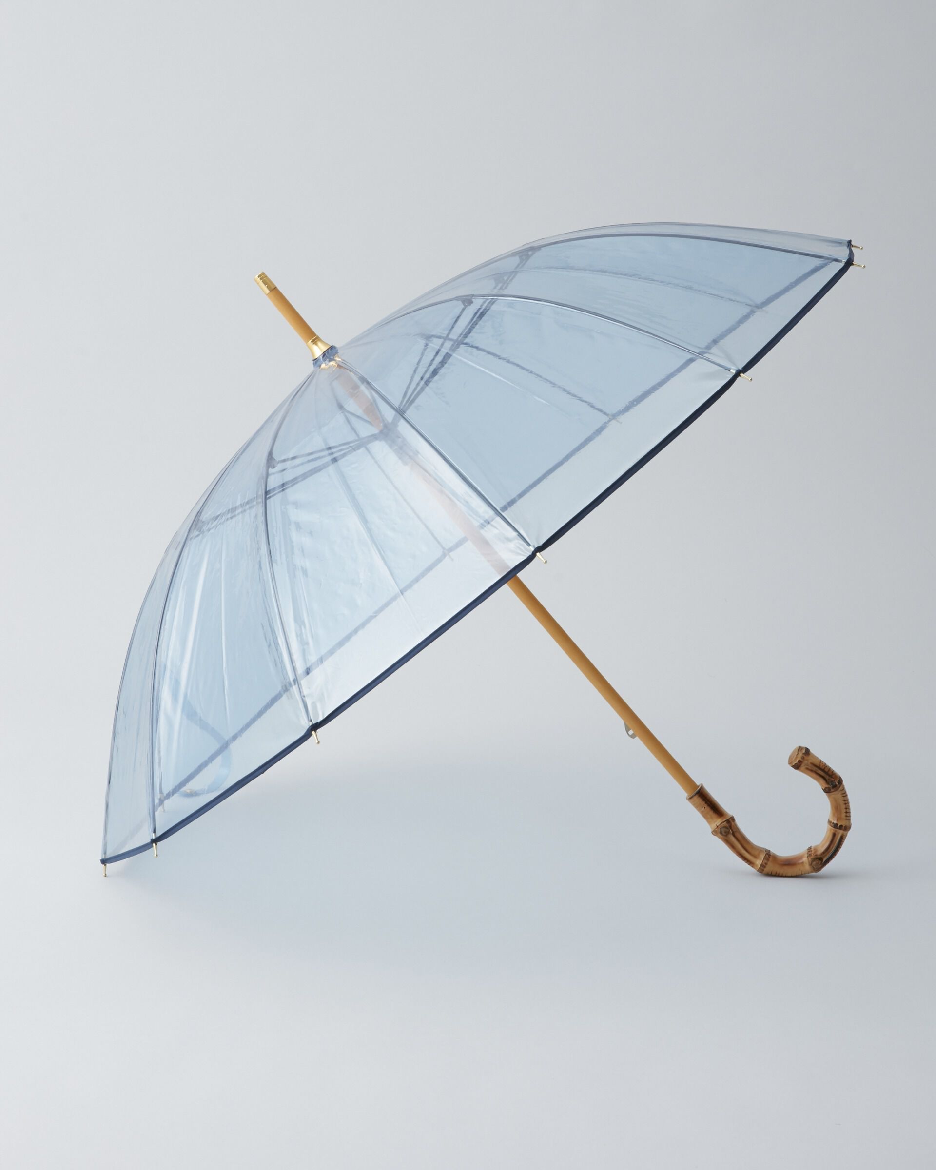 Traditional Weatherwear「CLEAR UMBRELLA BAMBOO」|傘|ﾌﾞﾙｰ
