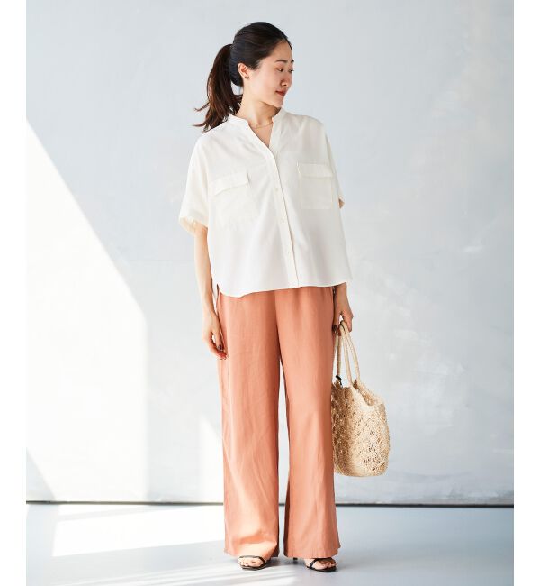 le.coeur blanc「《手洗い可能》レーヨン麻イージーパンツ」|その他|