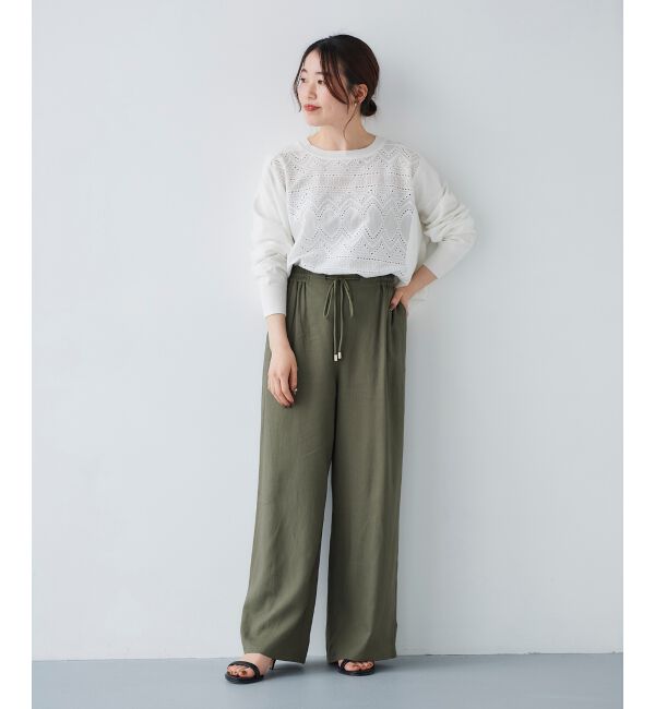 le.coeur blanc「《手洗い可能》レーヨン麻イージーパンツ」|その他|