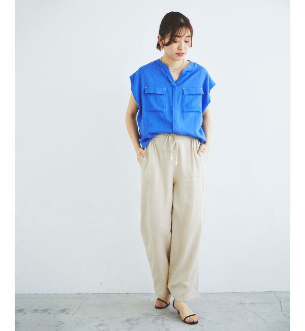 le.coeur blanc「《手洗い可能》レーヨン麻イージーパンツ」|その他|