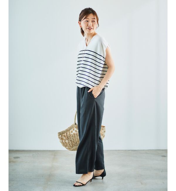 le.coeur blanc「《手洗い可能》レーヨン麻イージーパンツ」|その他|