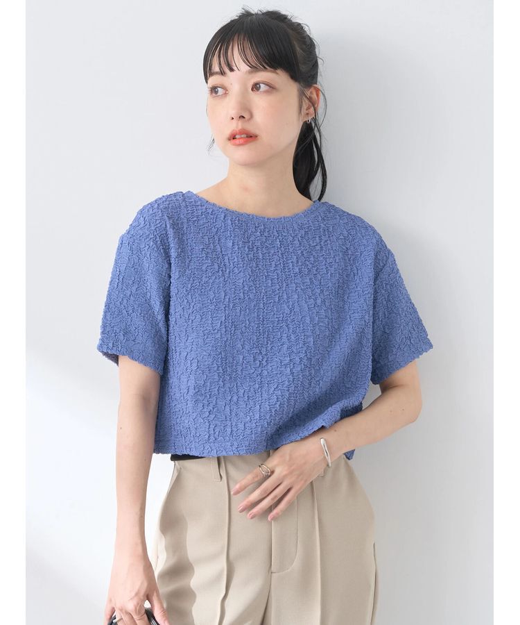 earth music&ecology「ホイップ風ジャガードプルオーバー」|Tシャツ・カットソー|Blue