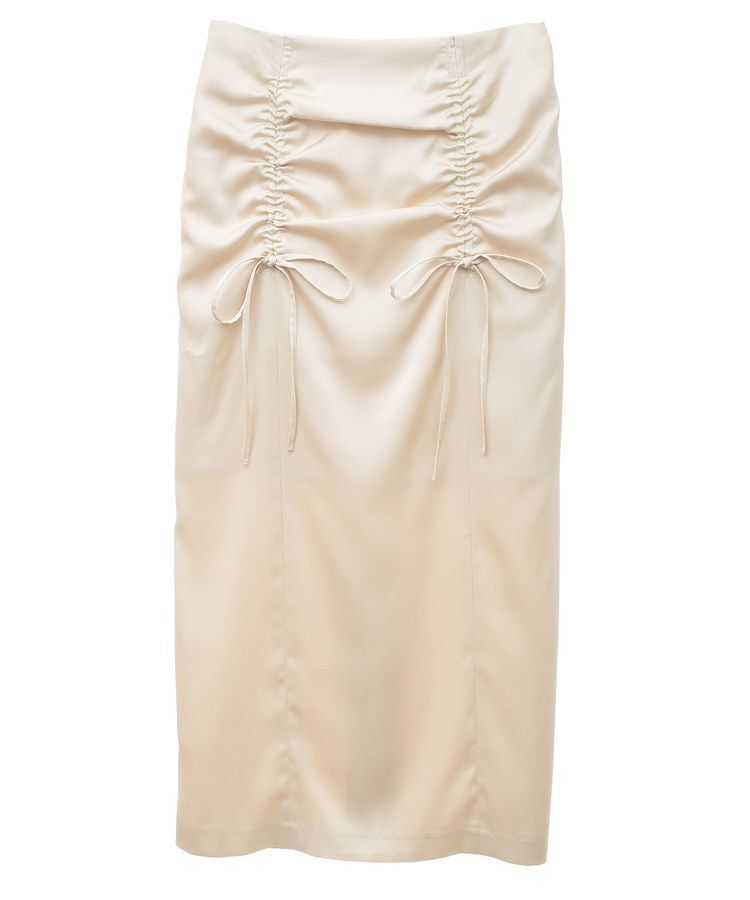 earth music&ecology「フロントドロストリボンナロースカート」|タイト|