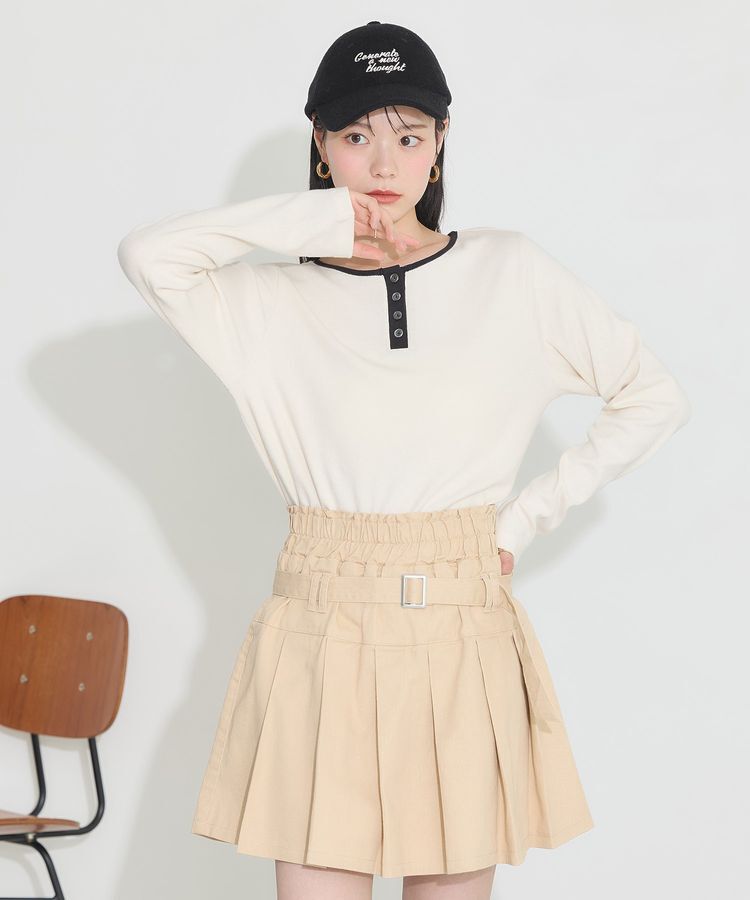 earth music&ecology「2WAY釦リブプルオーバー」|Tシャツ・カットソー|