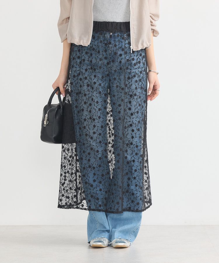 earth music&ecology「シアーレースレイヤードスカート」|スカート|