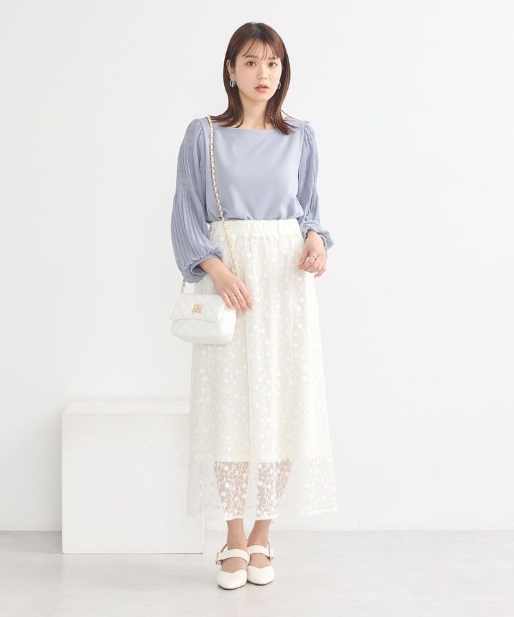 earth music&ecology「シアーレースレイヤードスカート」|スカート|