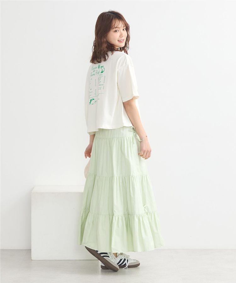 earth music&ecology「サイドリボンボリュームティアードスカート」|フレア|