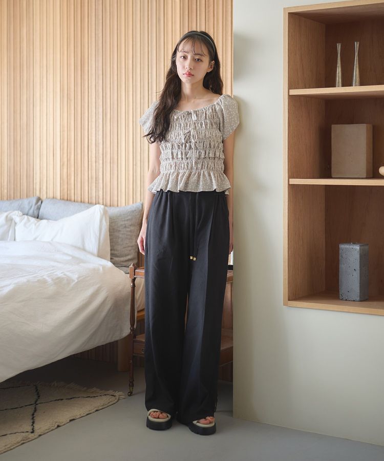 earth music&ecology「フレンチバルーンフリルブラウス」|シャツ・ブラウス|